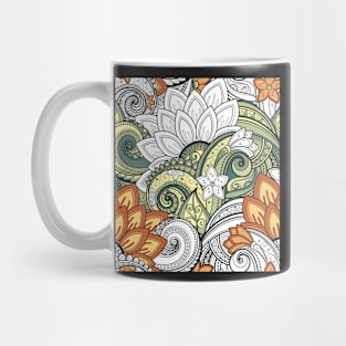 Paisley Print with Vintage Floral Motifs Mug